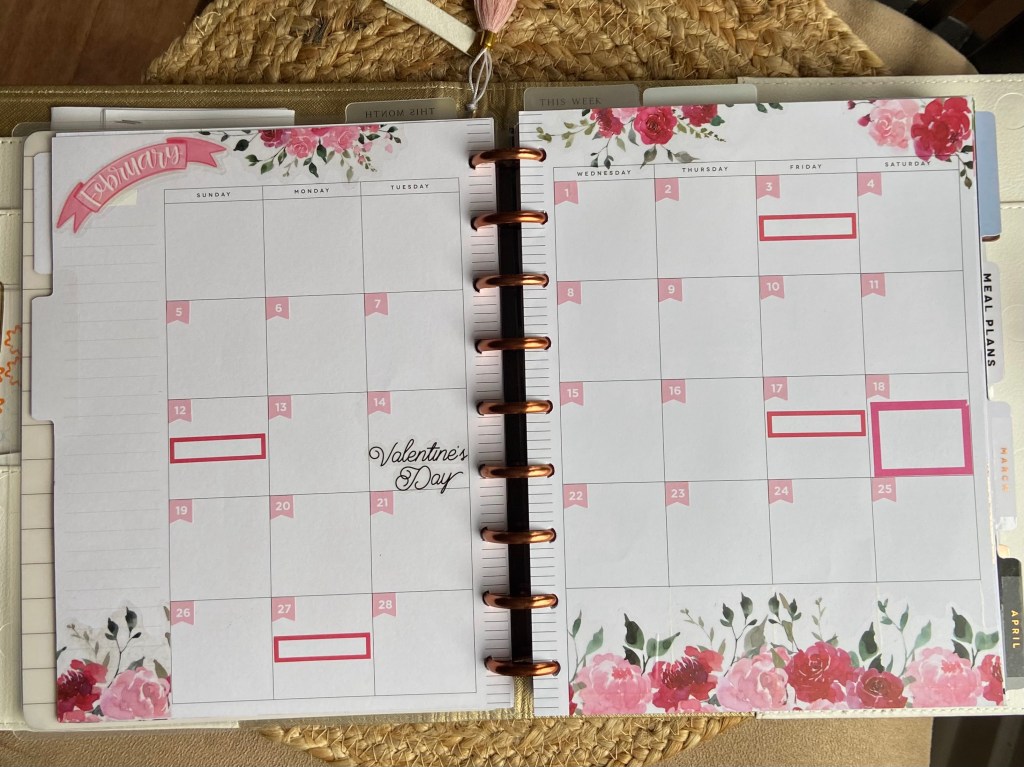 February Monthly Spread